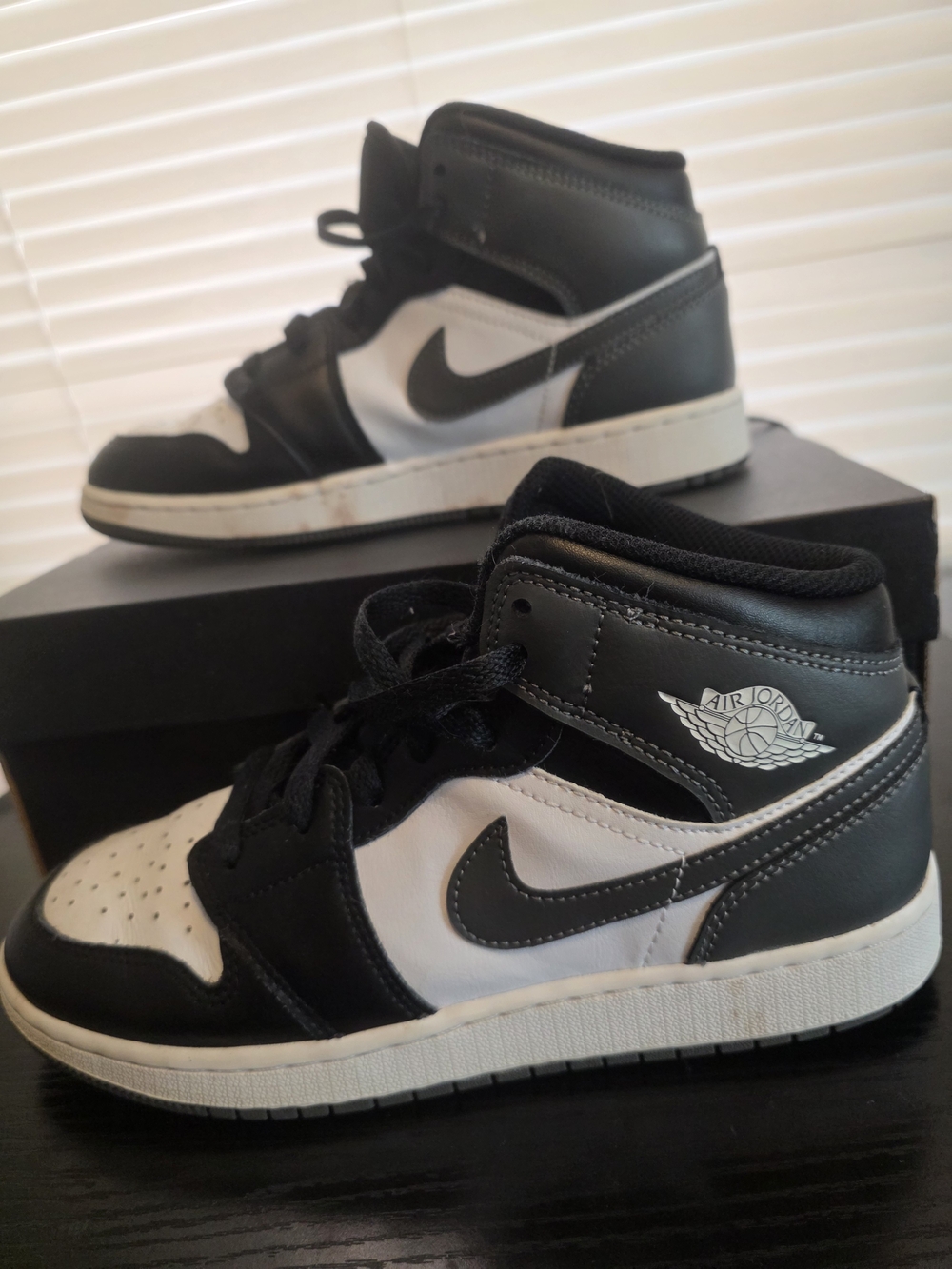 Jordan Kids' Black and White High-Top Sneakers